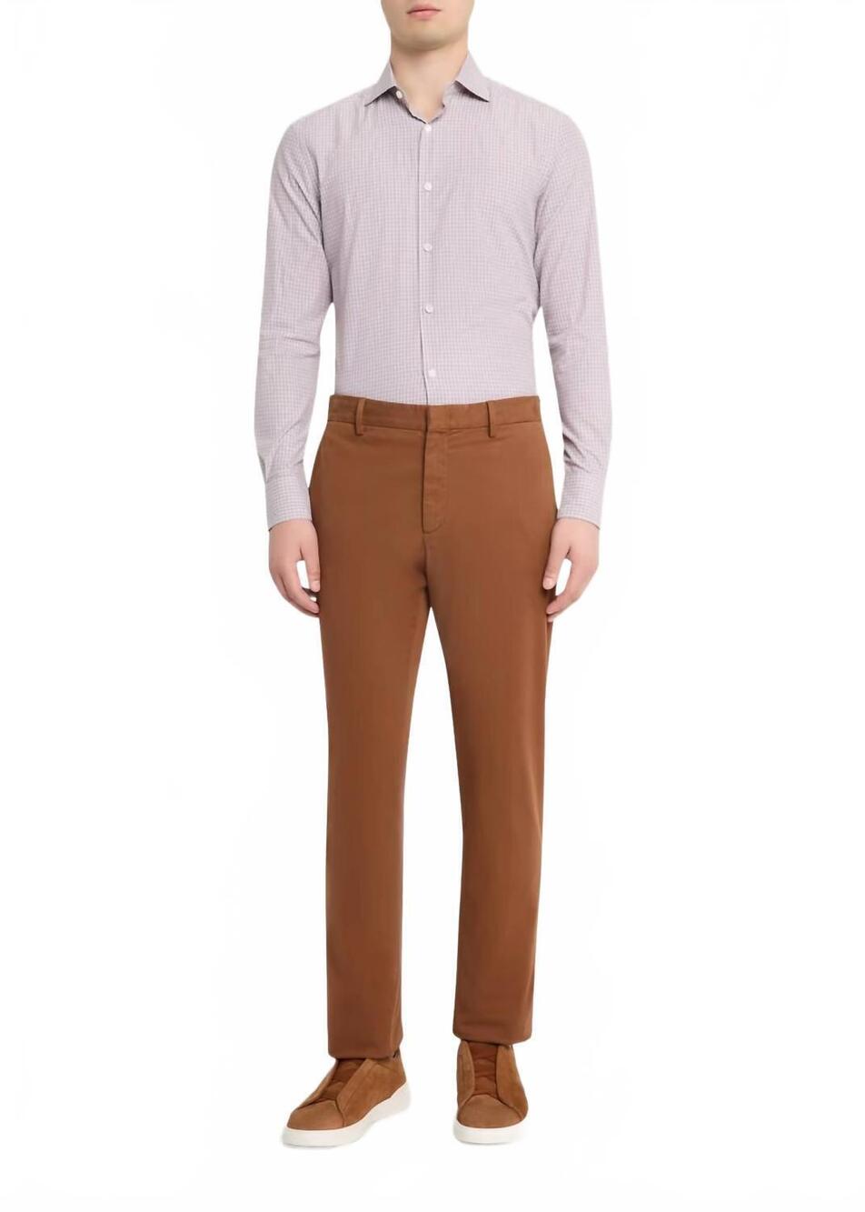 NEW ZEGNA centoquaranta twill shirt in mid purple check